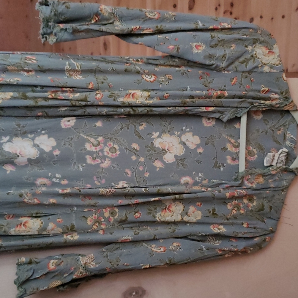 April Cornell maxi dress/coat floral print